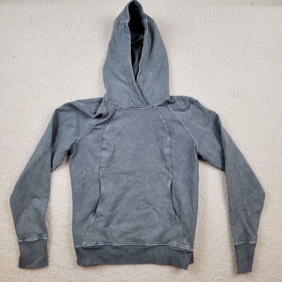 Lululemon Scuba Crew Sweatshirt Womens 2 Washed Blue Charcoal Pockets W3CODS - Picture 1 of 11
